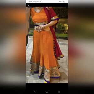 Orange and purple lehenga